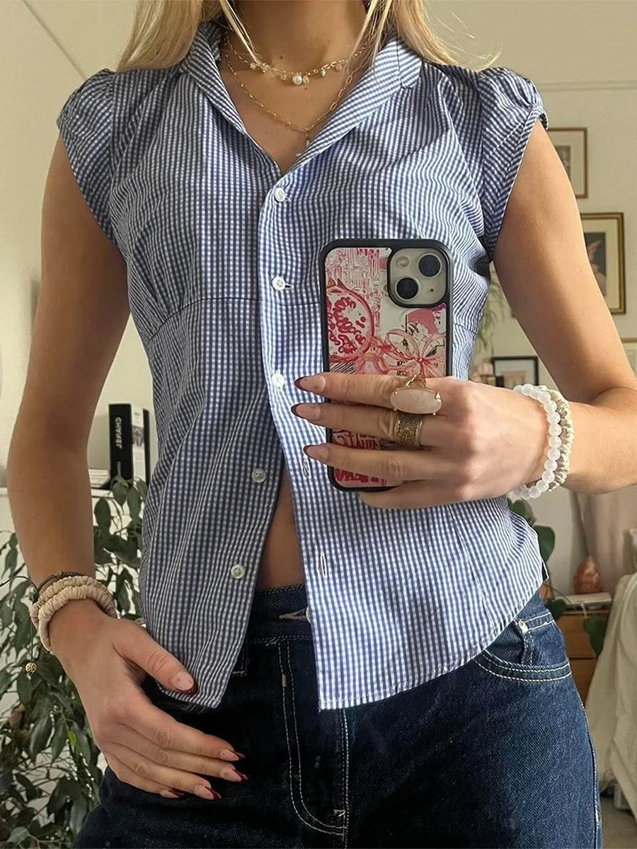 Women Floral Print Blouse V-Neck Sleeveless Tank Top with Ruffle Hem for Chic Summer Style and Beachwear