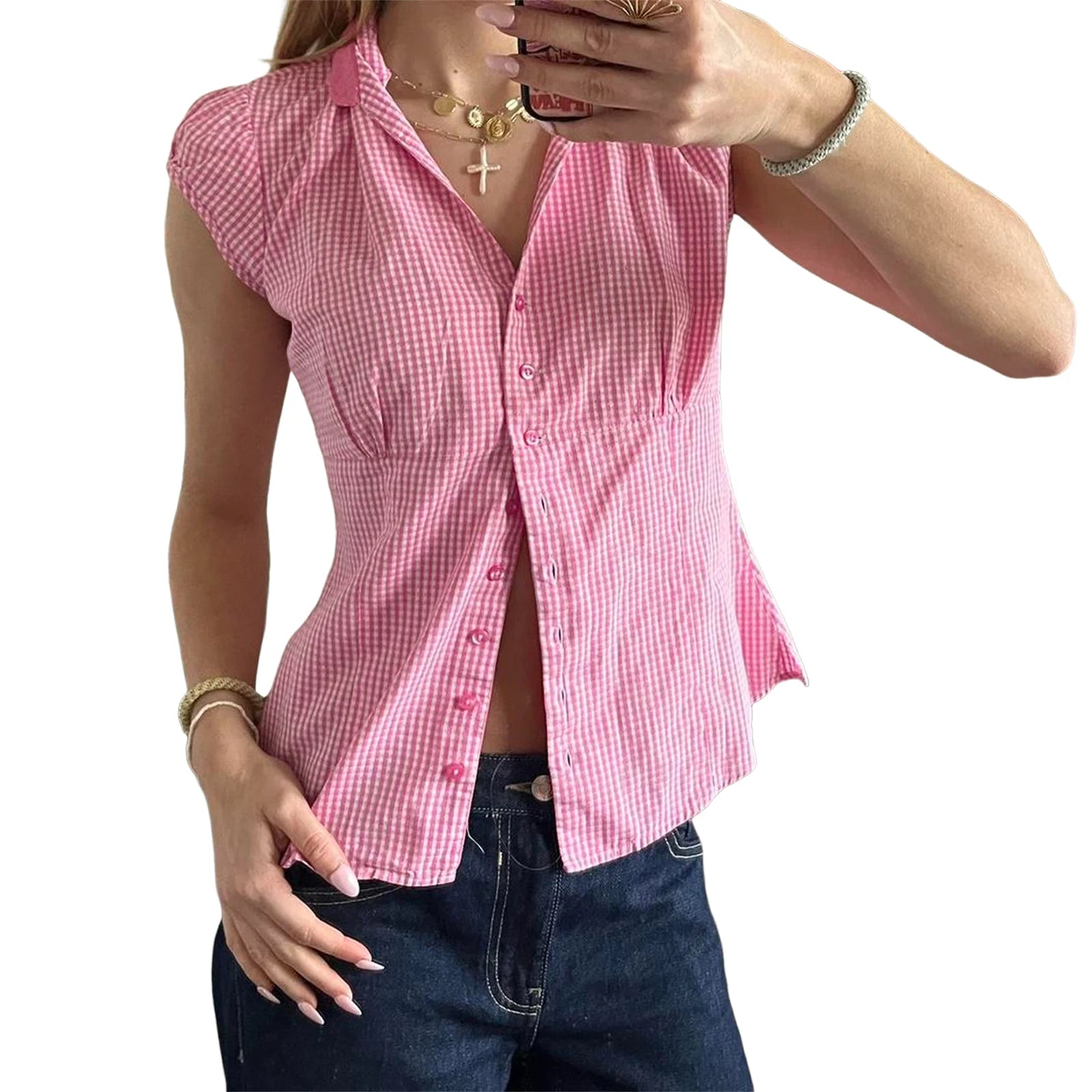 Women Floral Print Blouse V-Neck Sleeveless Tank Top with Ruffle Hem for Chic Summer Style and Beachwear