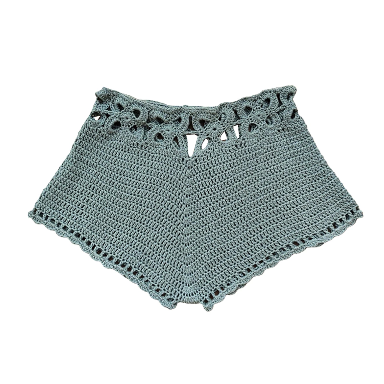 Women s Swim Shorts Crochet Cutout Bathing Suit Bottoms Drawstring Beach Board Shorts Summer Swim Trunks